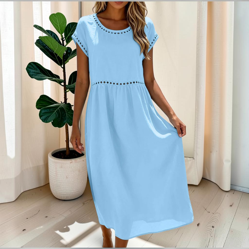 Women’s Crew Neck Short Sleeve Maxi Dress