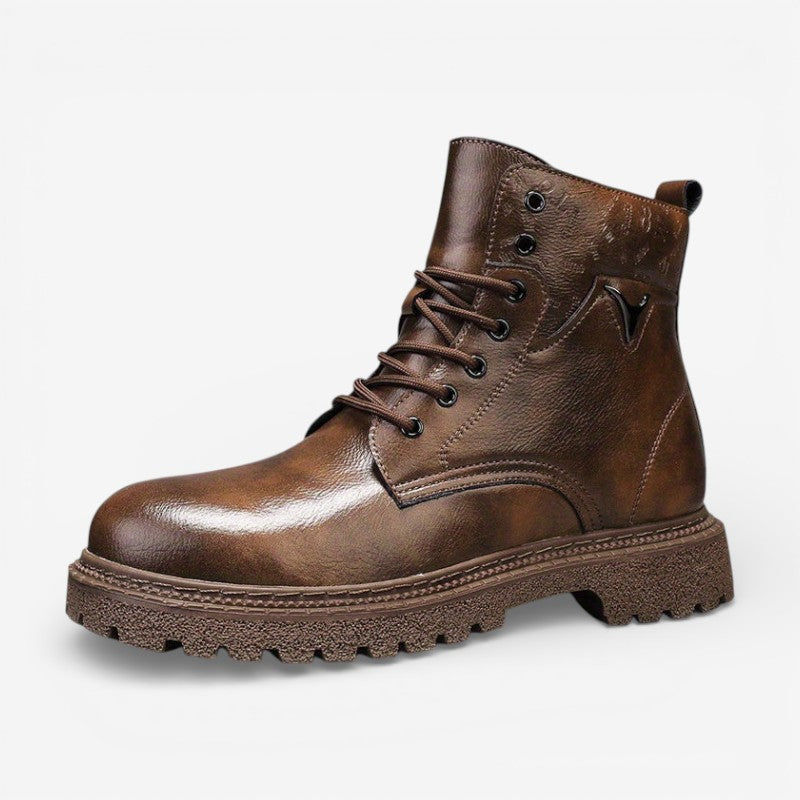 Jayden – Thick Sole Lace-Up Boots with Round Toe | Adjustable Secure Fit for Everyday Wear | Stable Support for Walking | Sizes 38–45 | Brown, Black