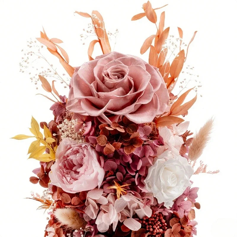 Florabloom - Candeeiro de cúpula de vidro com flores secas preservadas