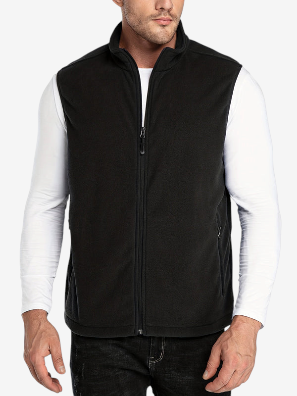 Chaleco polar ZipFleece sin mangas, con cierre de cremallera completa y cuello alto