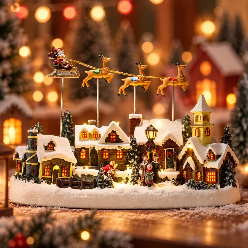 WinterGlow - Villaggio natalizio in miniatura con illuminazione LED