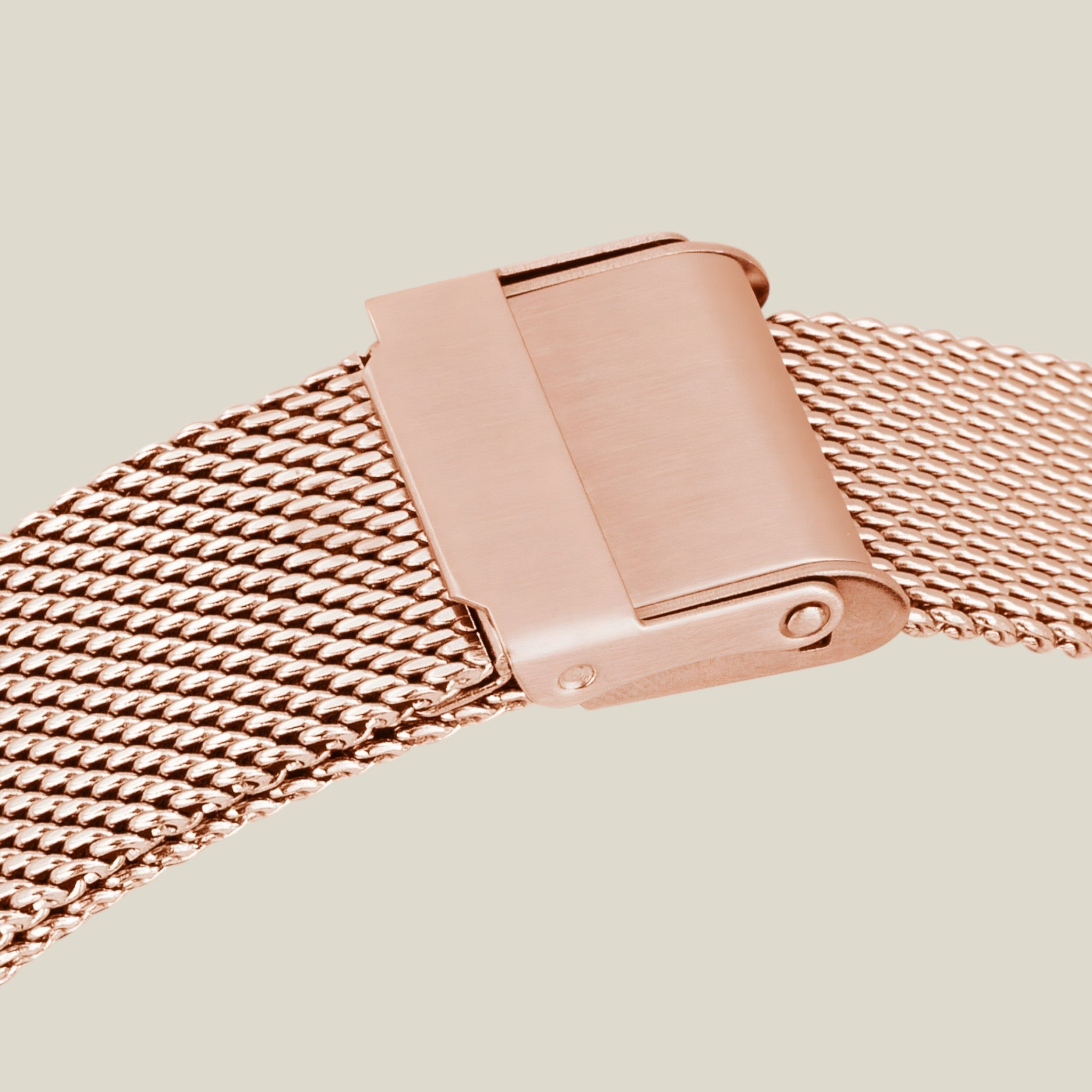 Nora - Timeless Rose Gold Square Watch with Black Dial and Mesh Strap