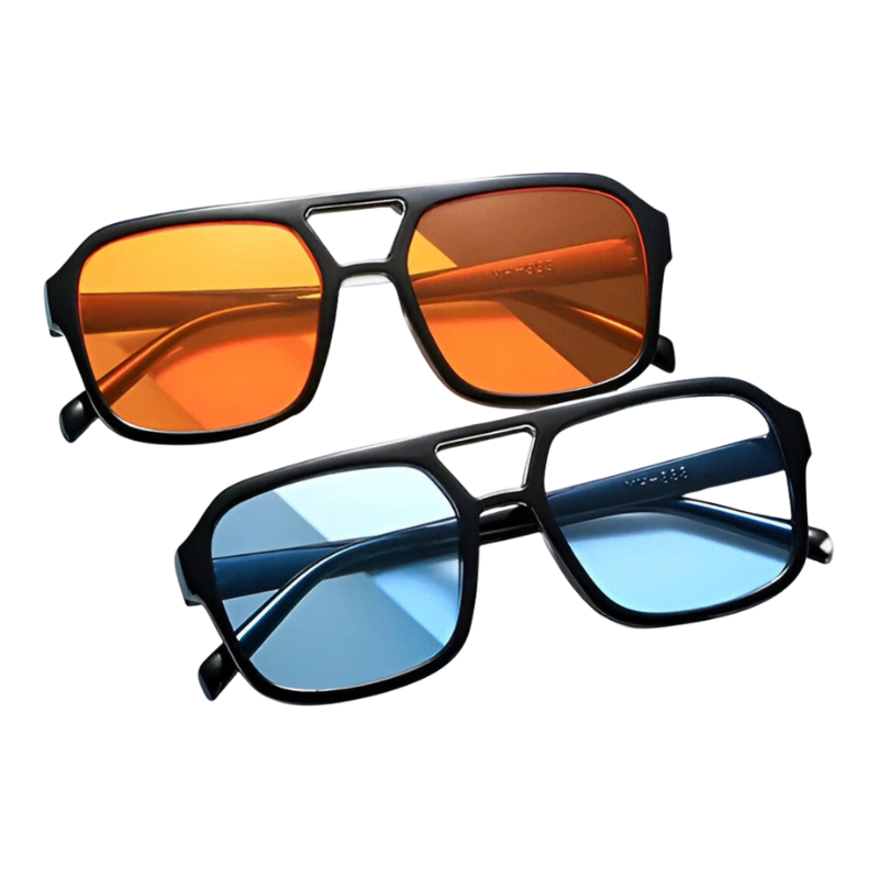 VeroLux – Lunettes de Soleil à Monture Carrée en Plastique avec Verres en Plastique