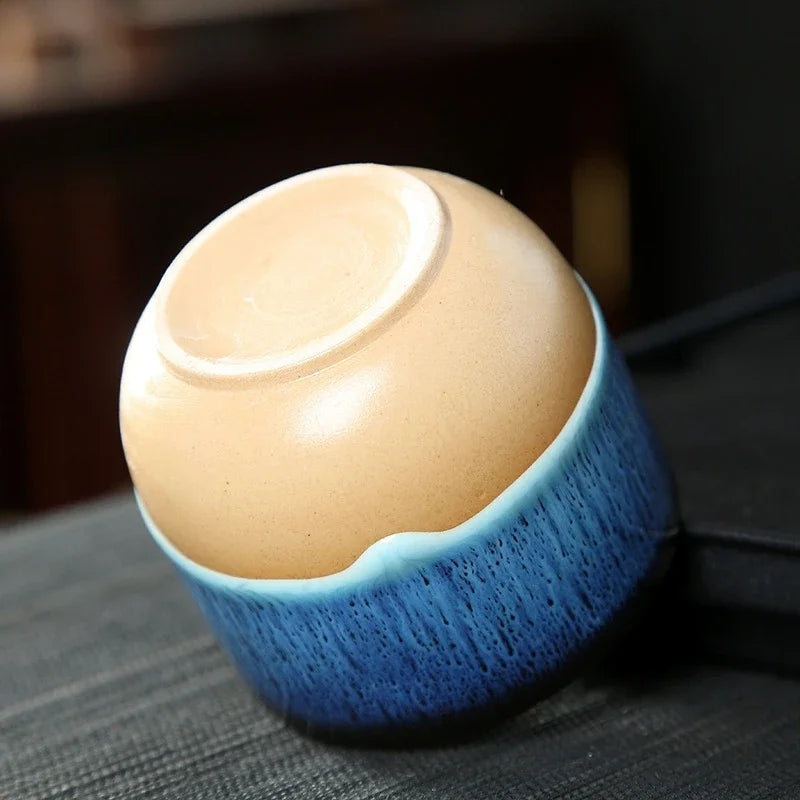 DrapeCup – Tazza da tè in ceramica con gocce di vernice e bordo liscio rifinito