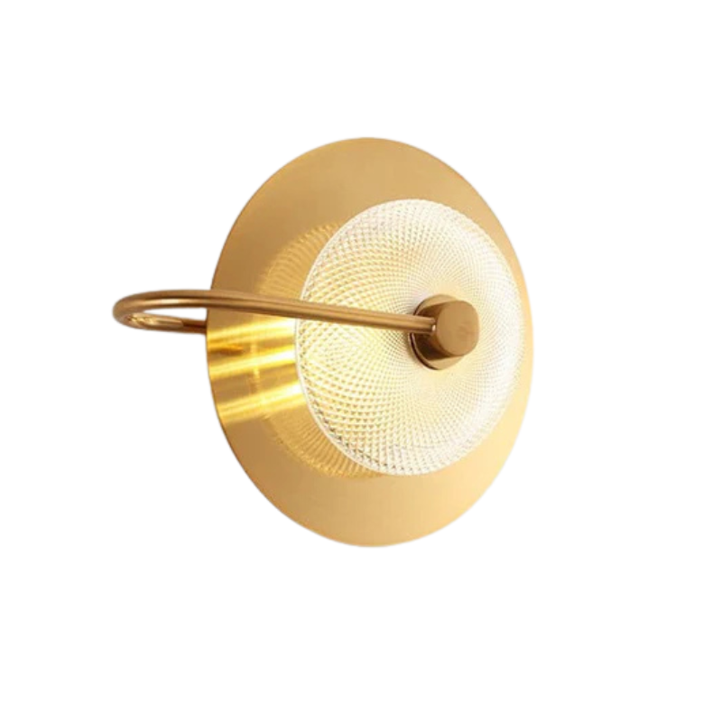 LumiVera – Lampada da parete con finitura dorata e paralume in vetro
