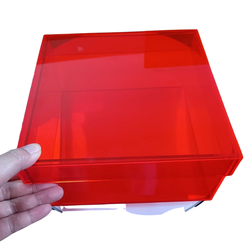 ClearNest – Scatola Portaoggetti Acrilica Colorata con Coperchio e Design Impilabile