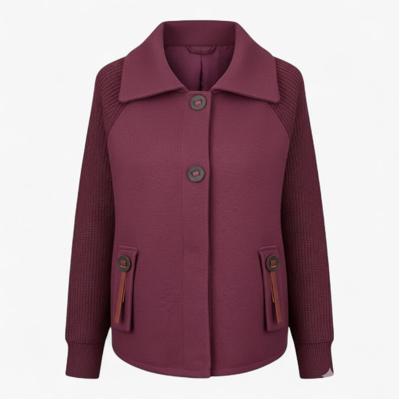 Victoria – Women's Coat with Long Sleeves, High Collar, and Multiple Pockets
