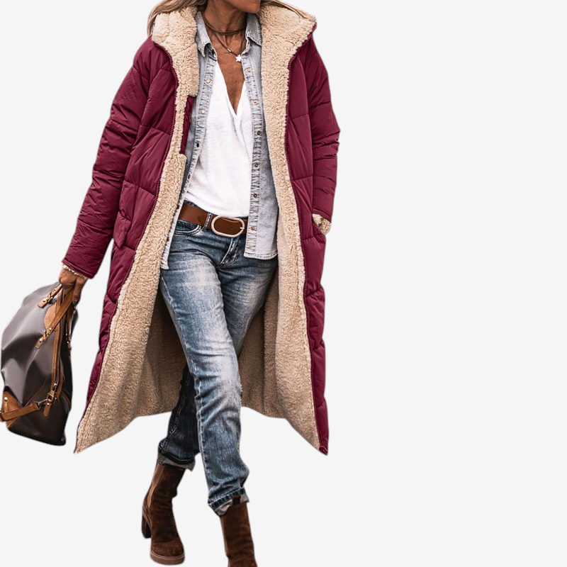 Women’s Hooded Long Sleeve Parka Coat