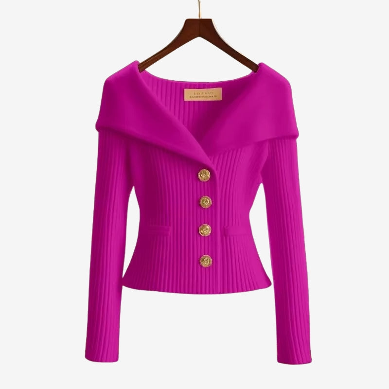 Emma - Cardigan à manches longues avec fermeture à boutons