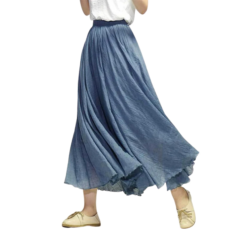 Mireille – Jupe maxi légère à taille haute
