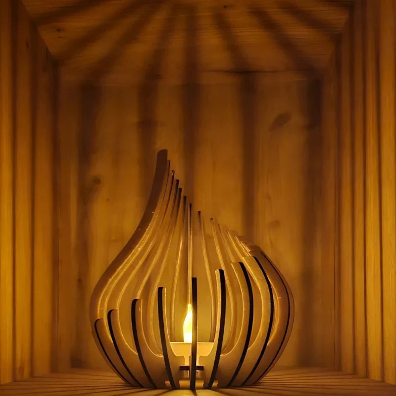 WoodWick - Wooden Candle Holder With Teardrop Design