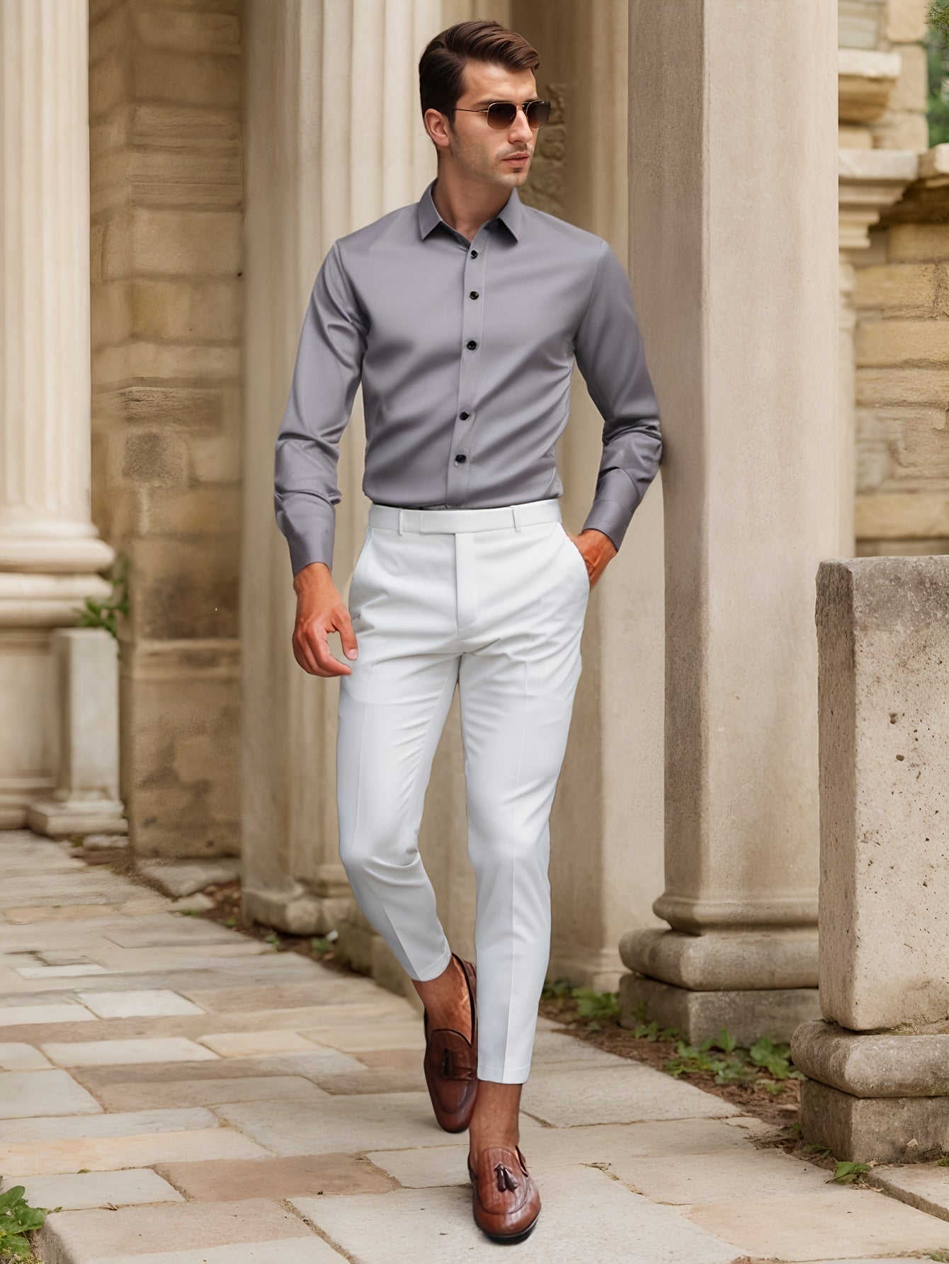 Luca - Slim Fit Shirt with Striped Collar
