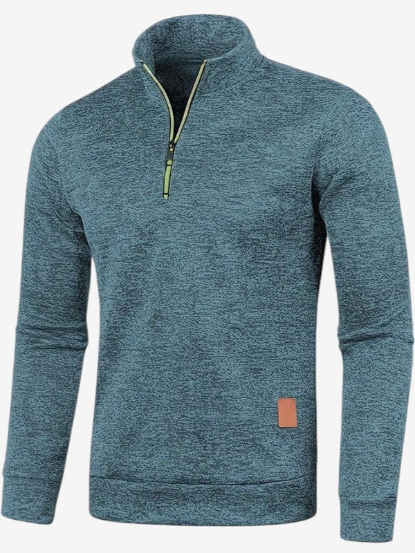 ZipGent - Men's Half-Zip Sweater With Stand Collar