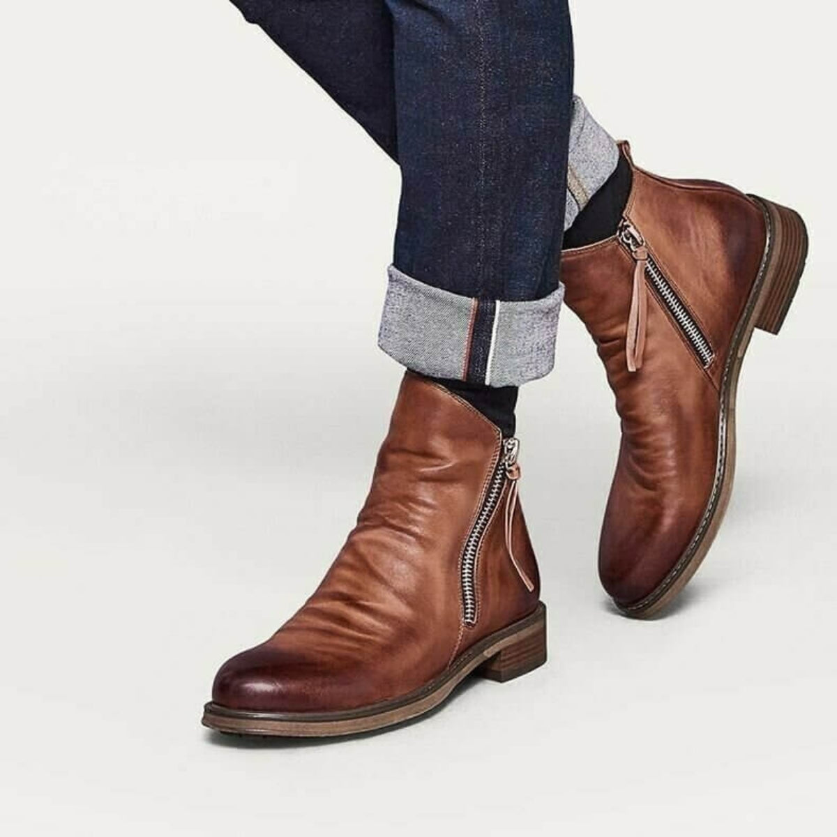 Liam – Bottes modernes avec fermeture éclair latérale et semelle légère
