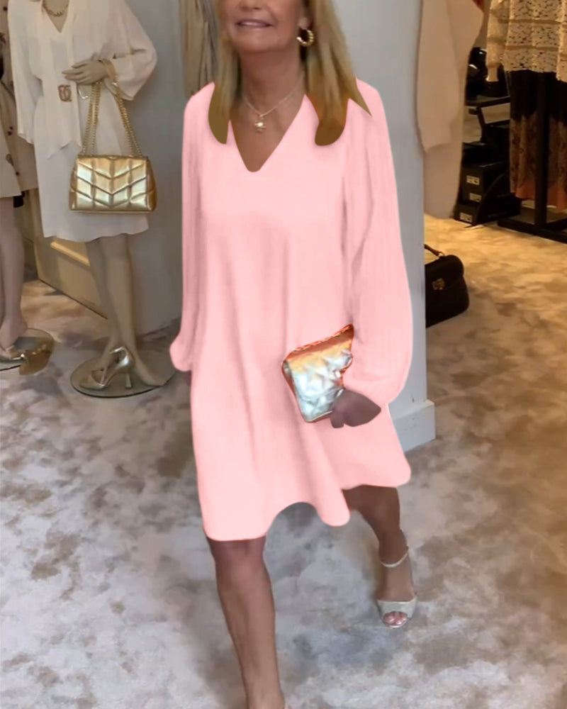 SpringGlow™ - Lantern Sleeve Dress