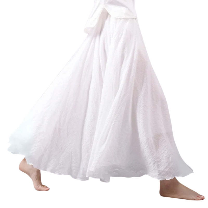 Mireille – Jupe maxi légère à taille haute