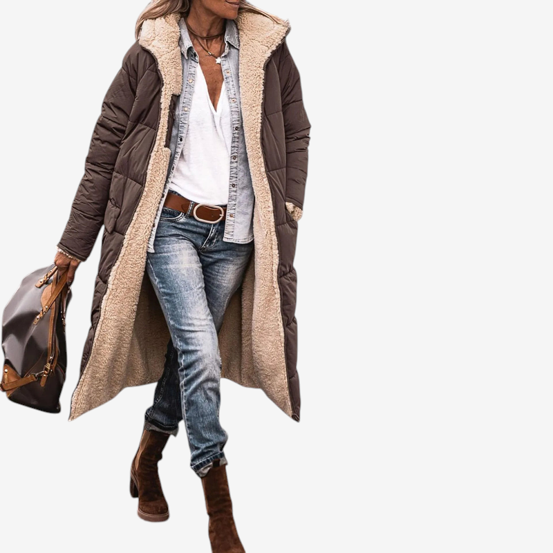 Women’s Hooded Long Sleeve Parka Coat