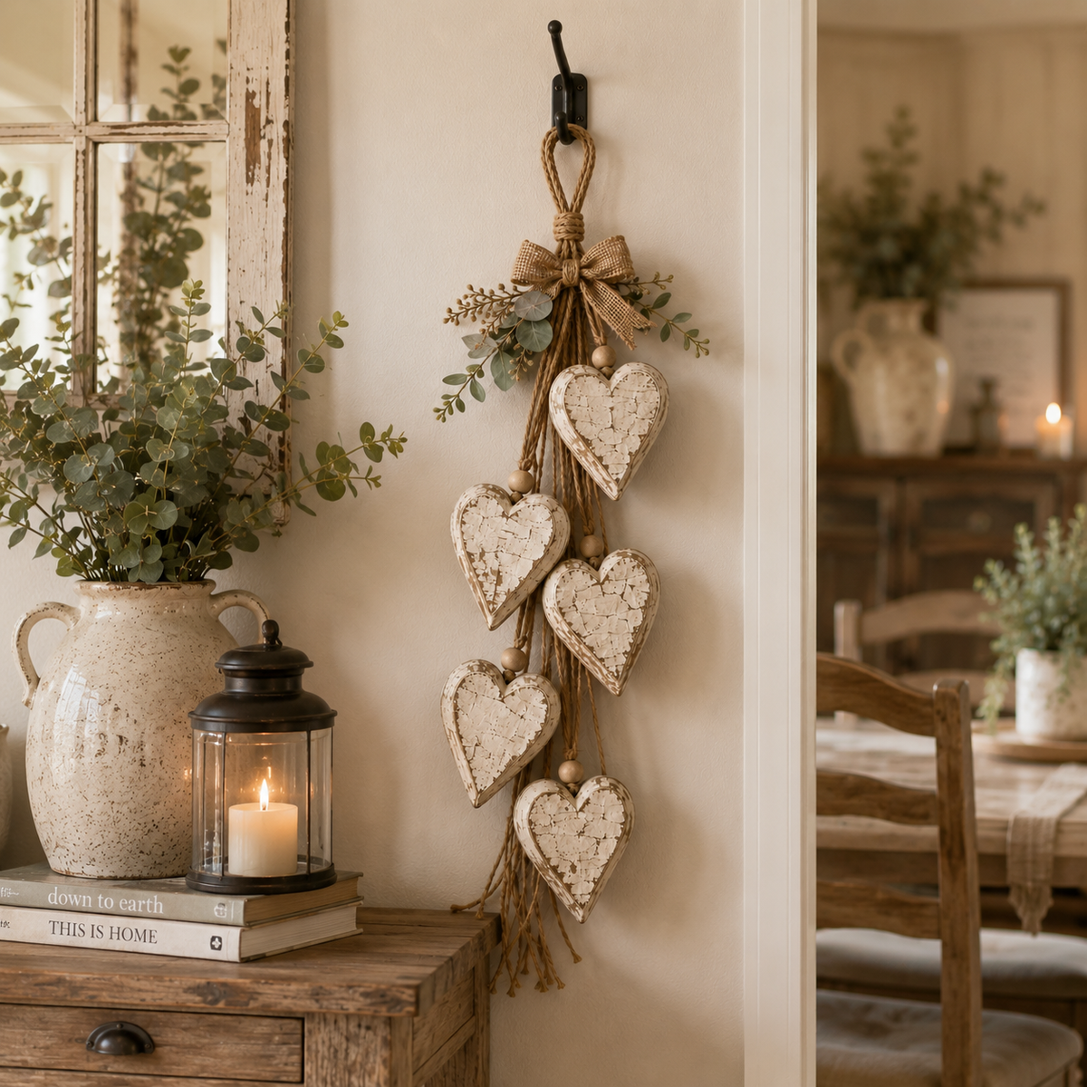 Decorazione da parete a forma di cuore in legno Lumheart con illuminazione LED