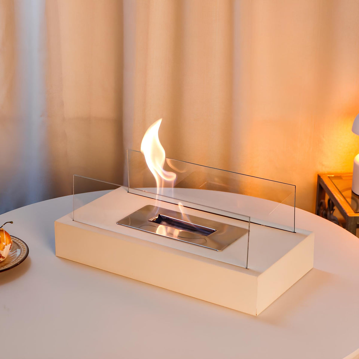 TableFlame - Stolní krb s panely z tvrzeného skla
