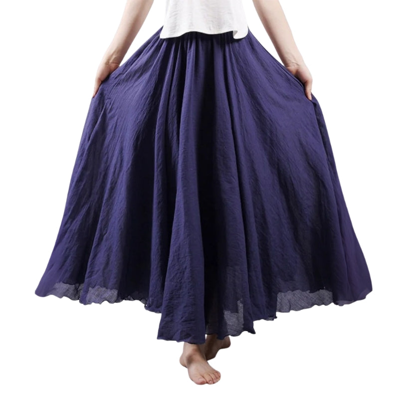 Mireille – Jupe maxi légère à taille haute