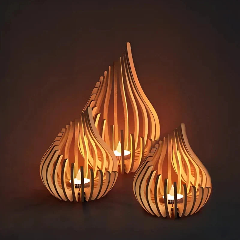 WoodWick - Wooden Candle Holder With Teardrop Design