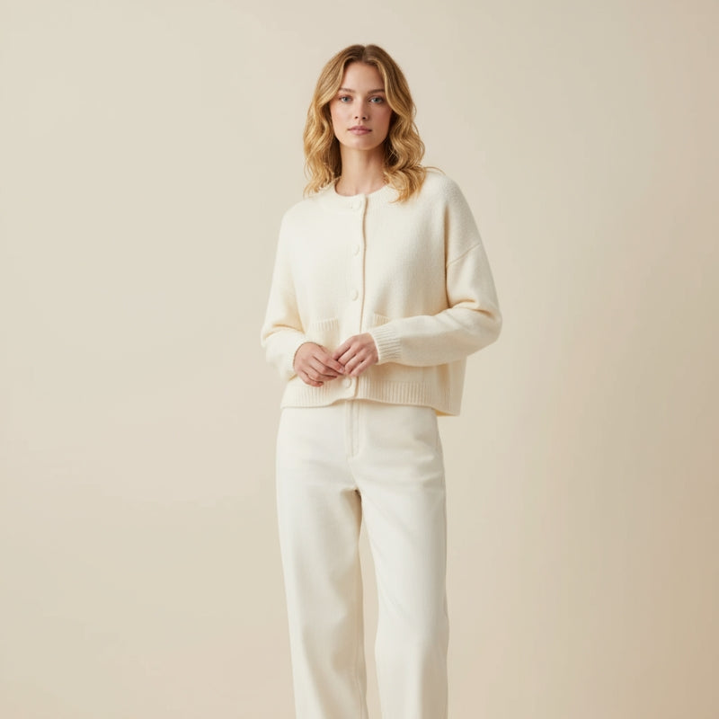 Myrthe – Cardigan à manches longues avec fermeture à boutons