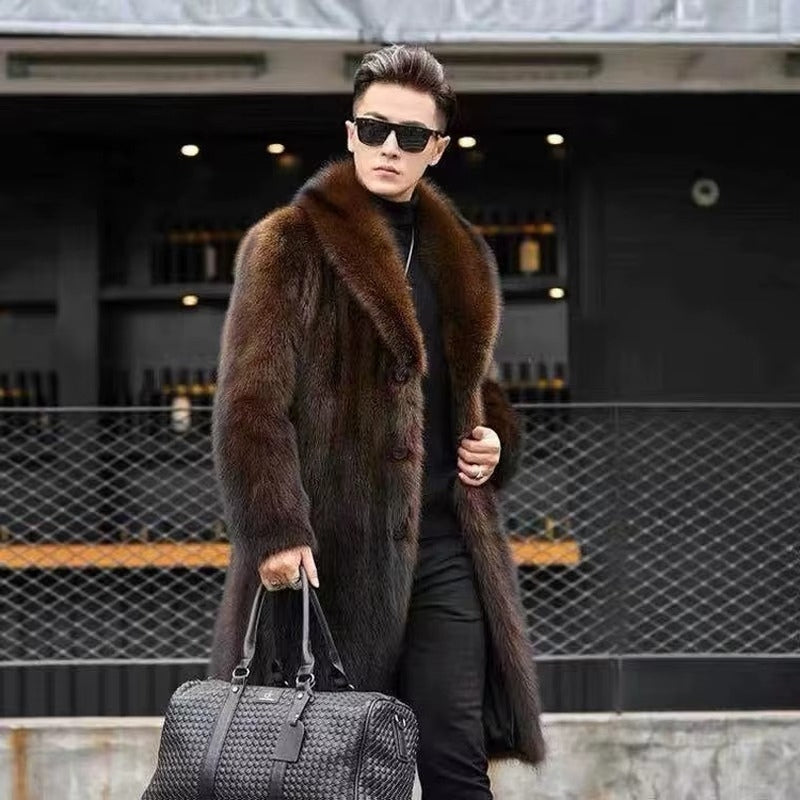 Dario - Long sleeve long coat with button closure