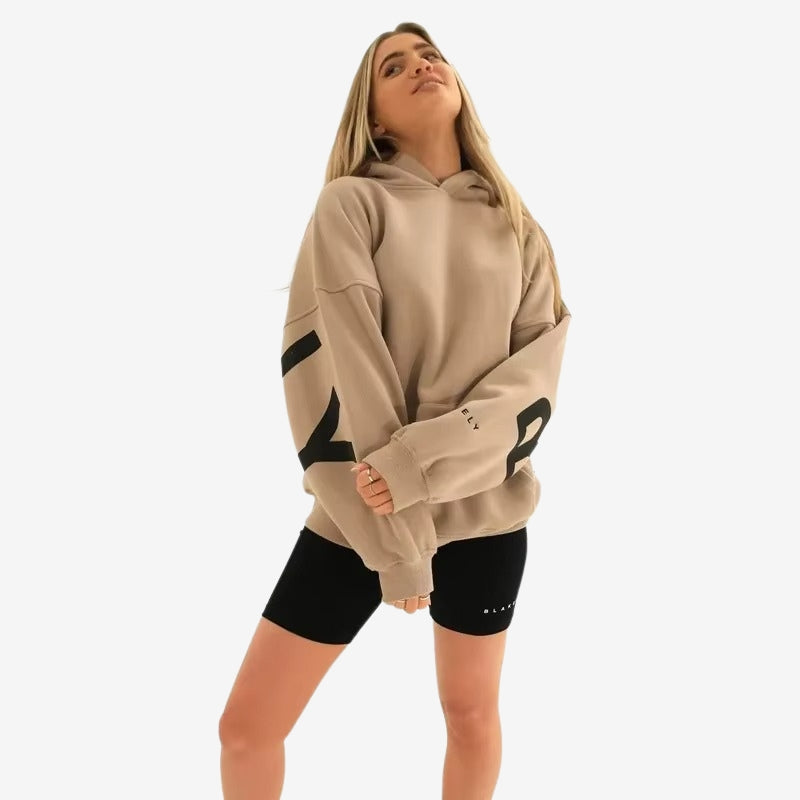 Lily - Hanorac supradimensionat cu mânecă lungă și design cu rețea