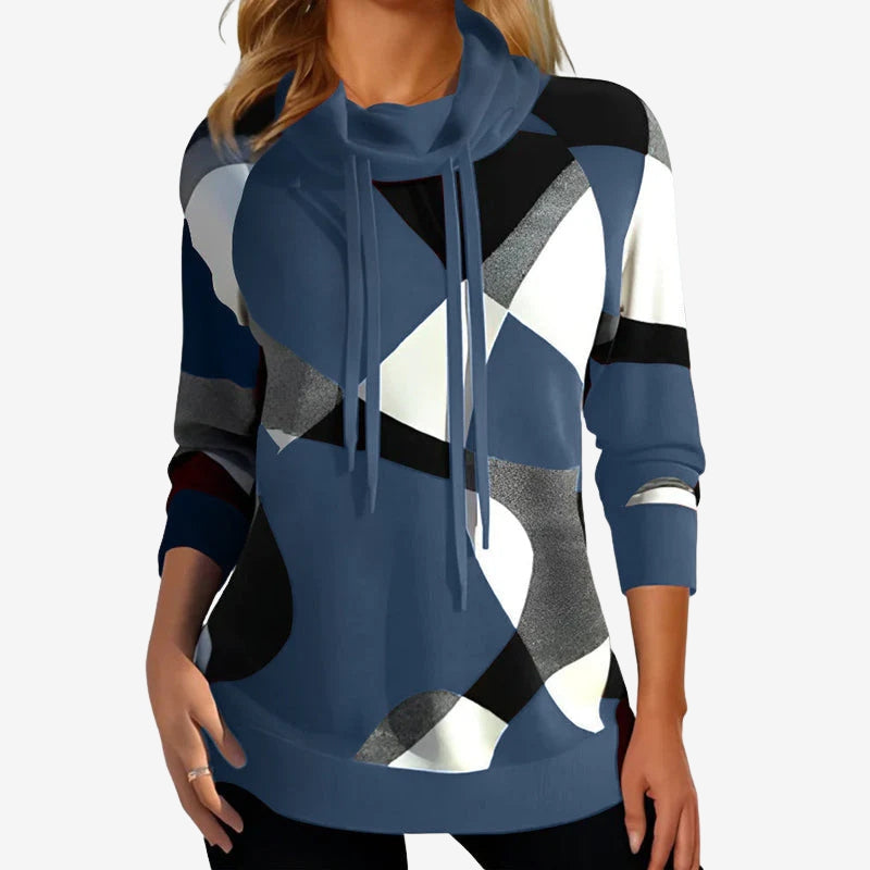 Solara – Sweat-shirt imprimé à manches longues avec capuche ajustable