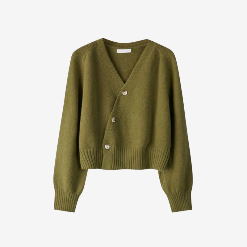 Amelia – Long Sleeve Cardigan with V Neck and Buttons