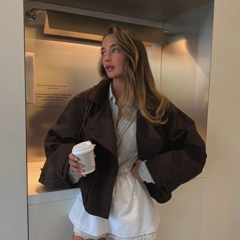 Amelia – Long Sleeve Jacket with Pockets and Loose Fit