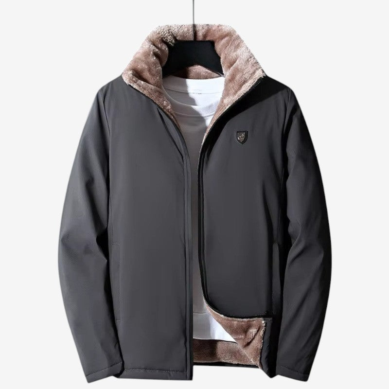 William – Long sleeve zip-up jacket with stand-up collar