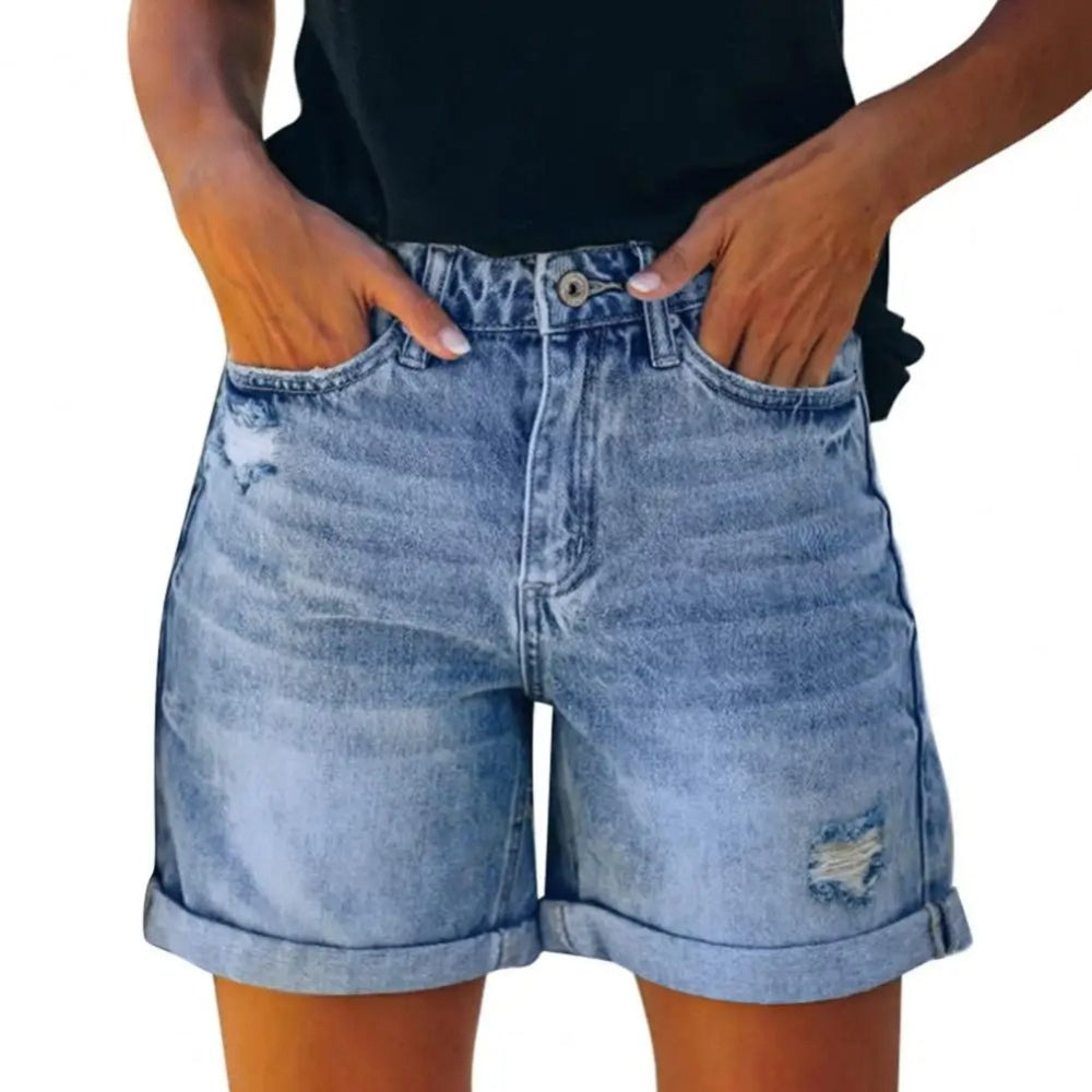 Emily – Pantaloni scurți eleganți cu talie înaltă, croială cambrată și design practic de buzunare