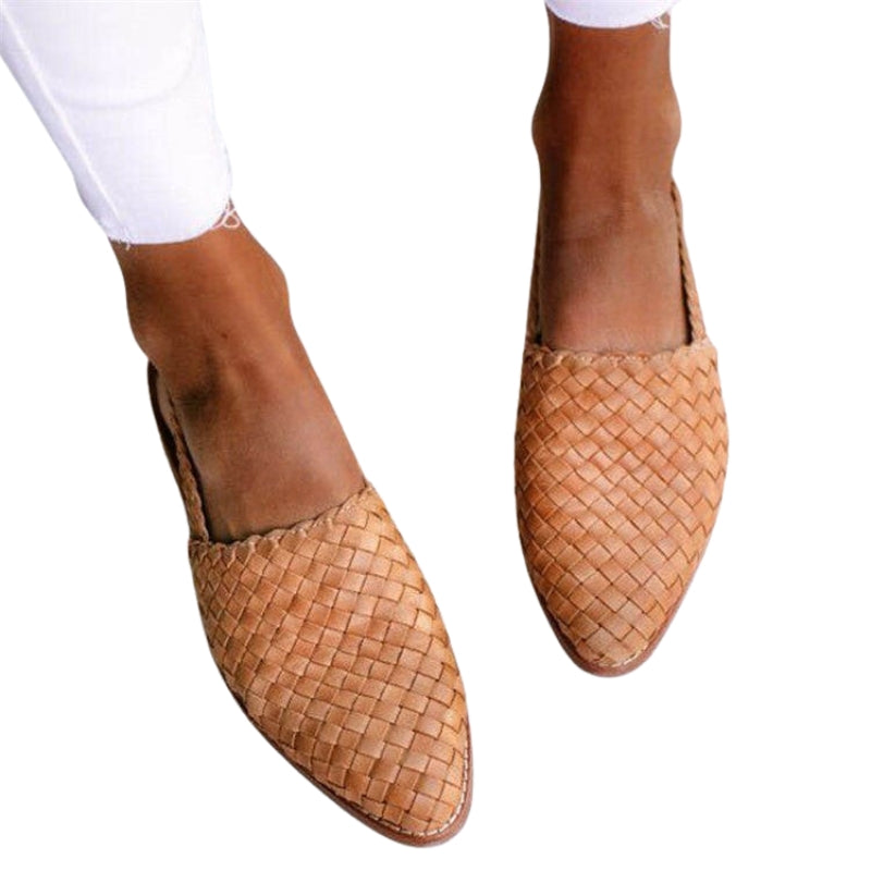 Elena – Pantofi slingback slip-on cu design texturat împletit