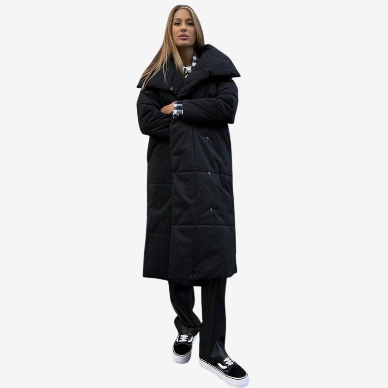 Brianna - Manteau long à manches longues avec taille ceinturée