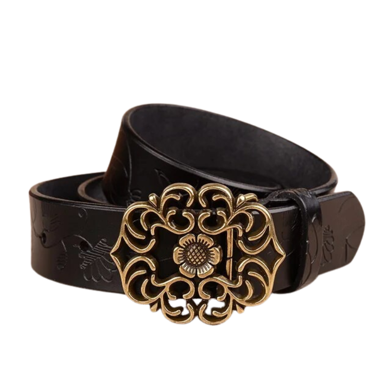 Eliana - Cintura con stampa girasole e fibbia vintage