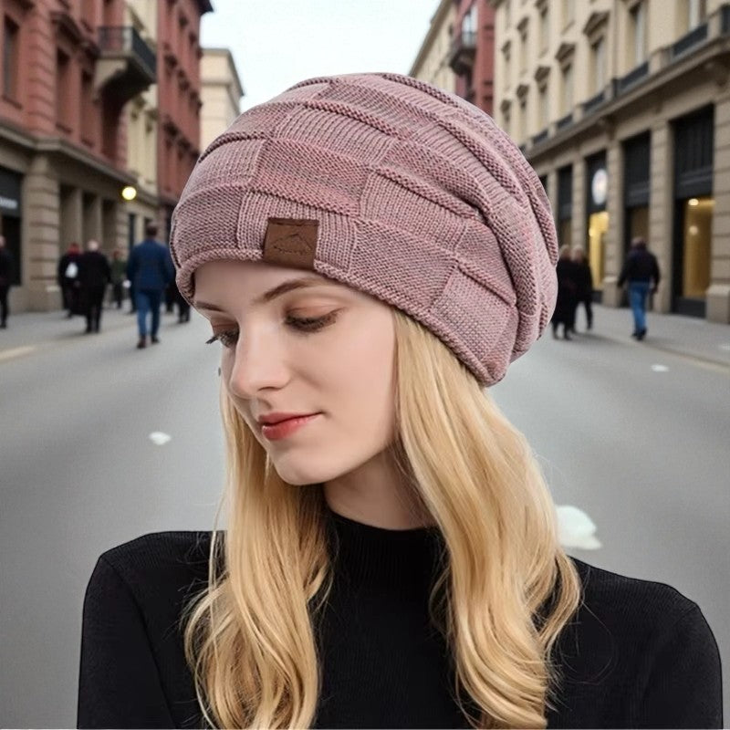 CozyFit - Czapka z okrągłymi prążkowanymi brzegami i składanym designem