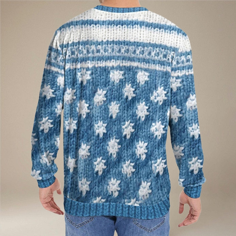 Oliver – Long sleeve printed sweater with round neck