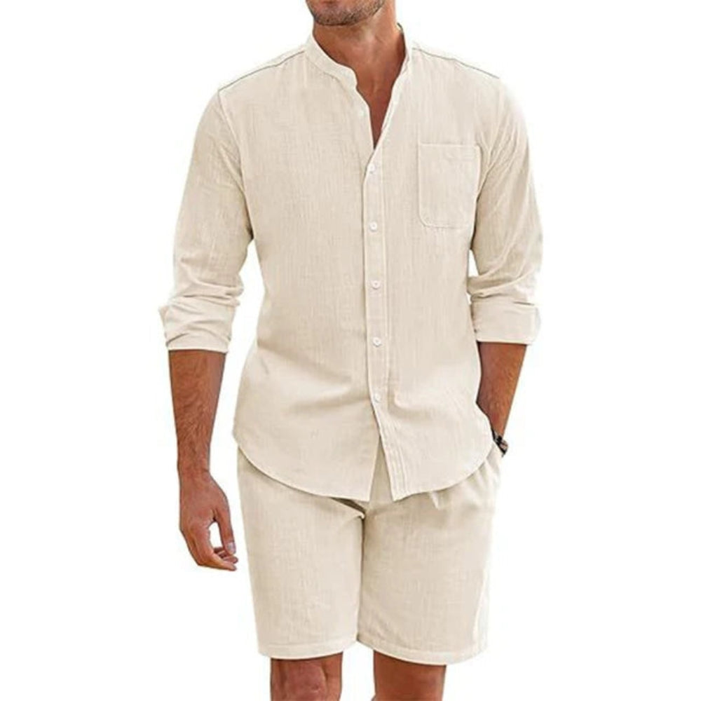 Zayn – Ensemble deux pièces stylé avec chemise à manches longues et short décontracté