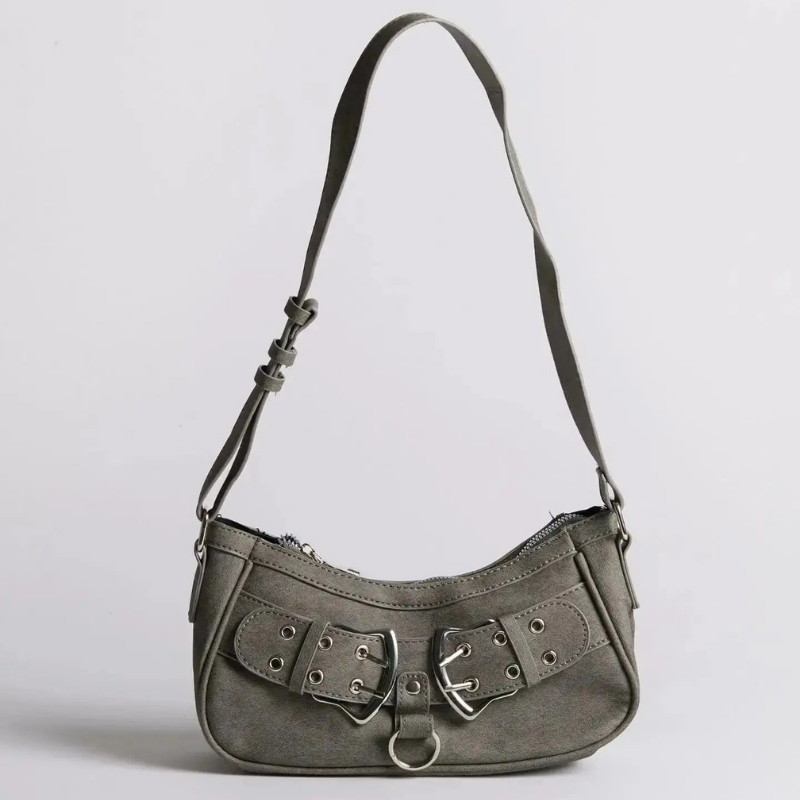 Women’s shoulder bag adjustable straps buckle zipper