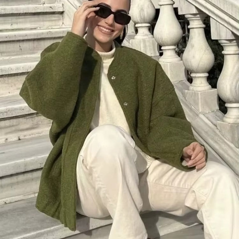 Harper - Long sleeve coat with button closure