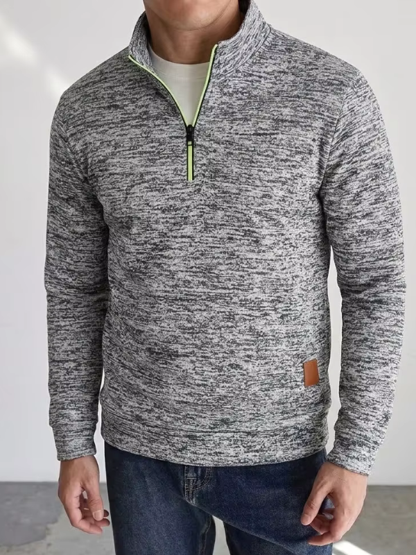 ZipGent - Men's Half-Zip Sweater With Stand Collar