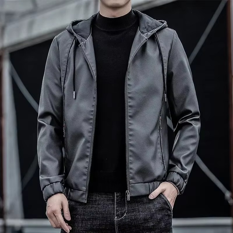 Aidam – Veste à manches longues avec fermeture éclair | Capuche réglable avec poches latérales | Couche extérieure simple pour tous les jours | Tailles S–2XL | Marron, Noir, Gris