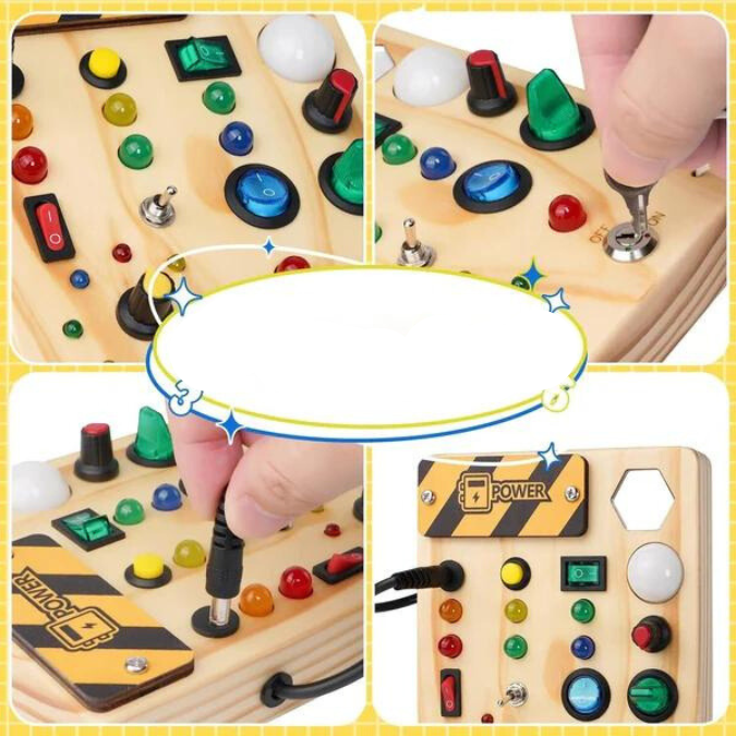 SparkQuest - Montessori vzdelávacia doska so 27 LED svetlami pre predškolákov