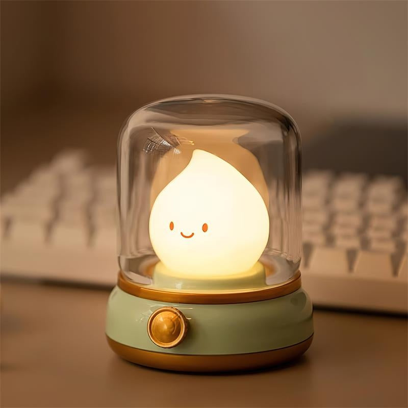 GlowFlame – Mini Lampada da Tavolo LED con Design a Fiamma Ricaricabile