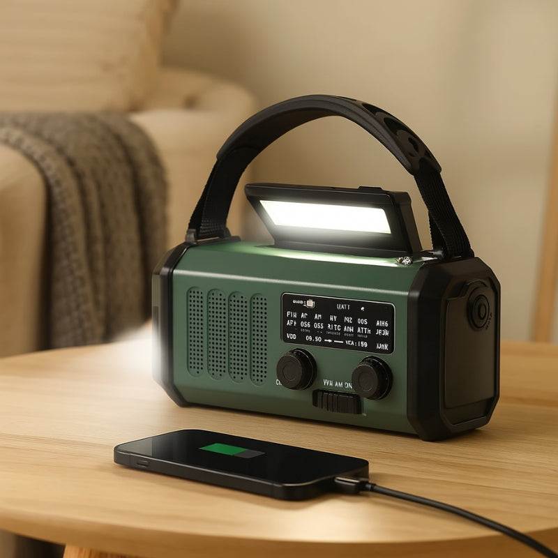SolarGuard – Solární a ruční AM/FM rádio s baterkou