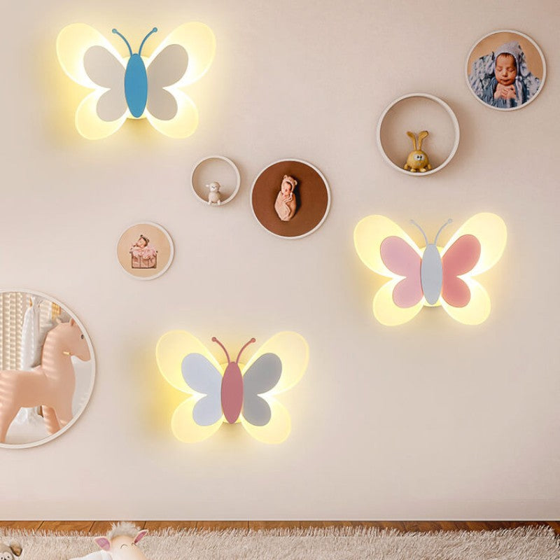 Flyora - Applique murale LED papillon avec boîtier en aluminium et design décoratif en forme d'ailes