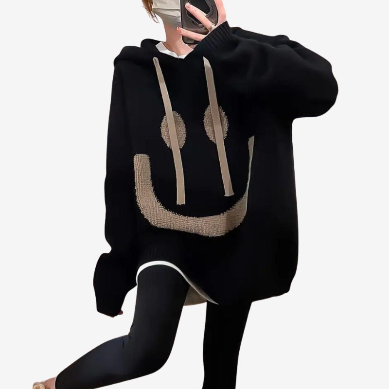 Hannah - Felpa oversize a manica lunga con cappuccio regolabile