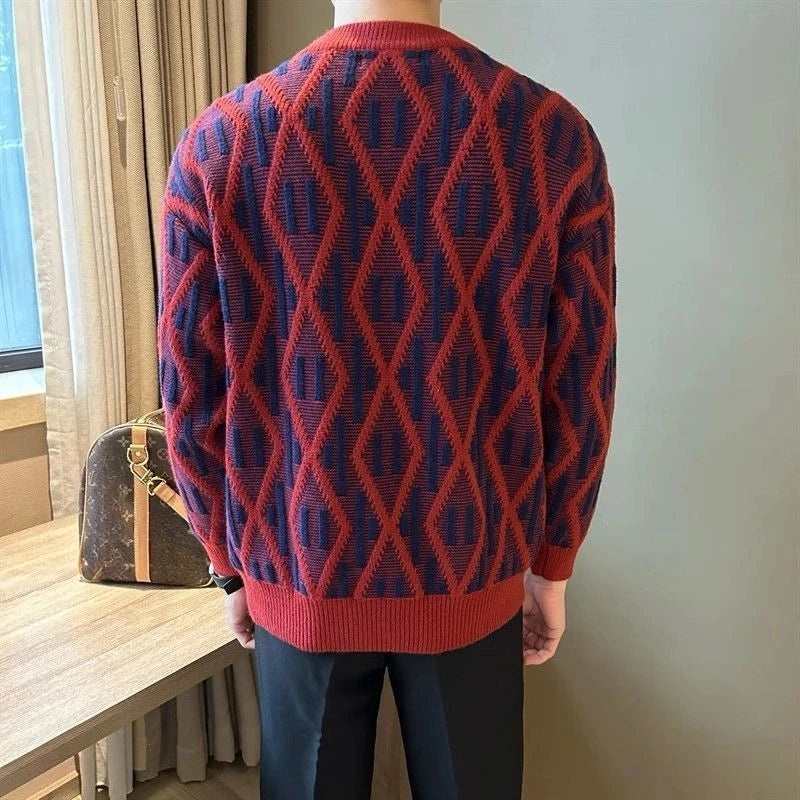 Michael – Long Sleeve Printed Sweater With Round Neck