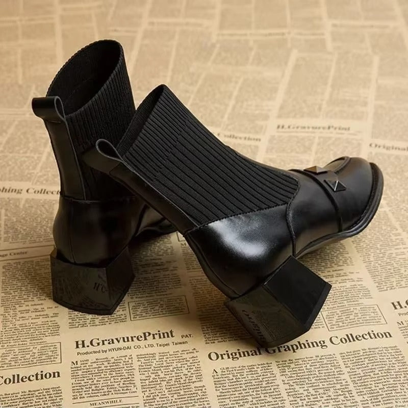 Naomi – Ghete până la gleznă slip-on cu vârf rotund